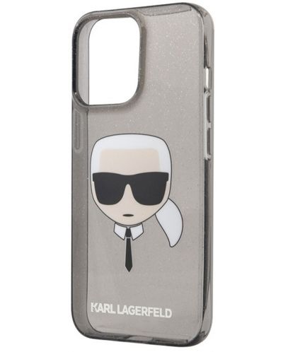 Калъф Karl Lagerfeld - Glitter Karl Head, iPhone 13 Pro Max, черен - 4